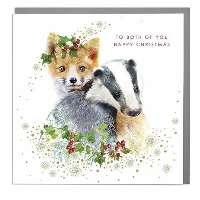 Fox & Badger To Both Of You Christmas Card