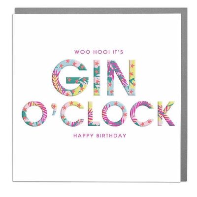 Gin O'Clock Birthday Card