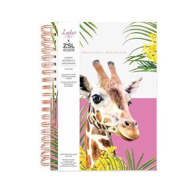 Giraffe Wiro Bound Hardback Organiser - Lola Design x ZSL