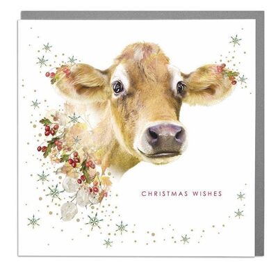 Jersey Cow Christmas Card