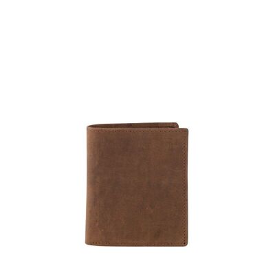 Portafoglio vintage, in pelle con protezione scansione RFID NFC testato TÜV