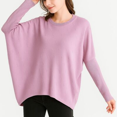 Maglione morbido in maglia con motivo in rilievo pixel, taglie forti, con maniche aderenti