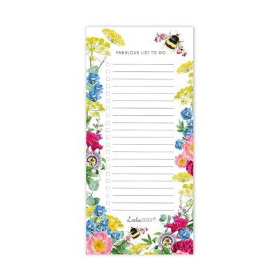Magnetic To Do List Pad featuring Botanical Bee