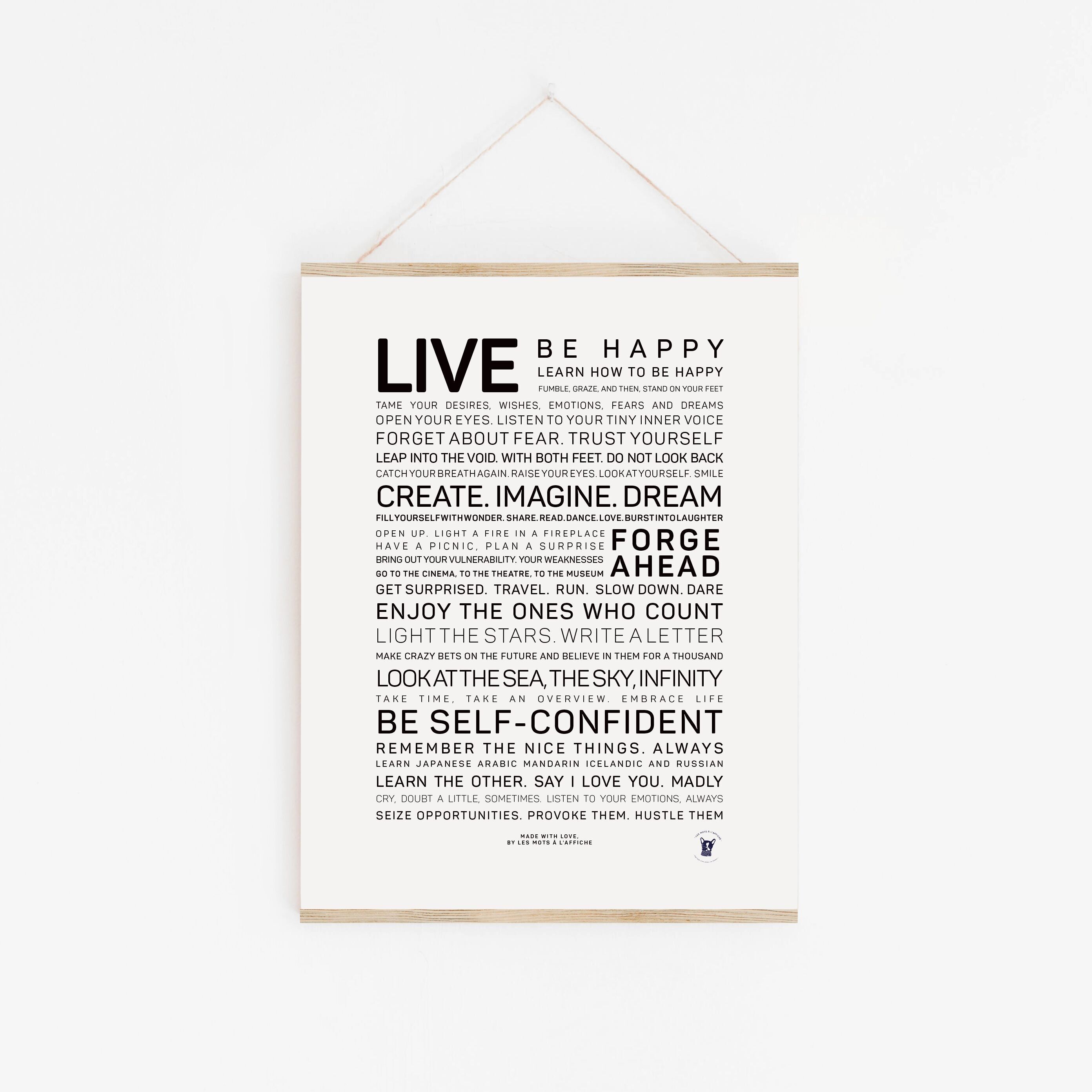 Lebe, sei glücklich Poster (A2, A3, A4, A5, A6)