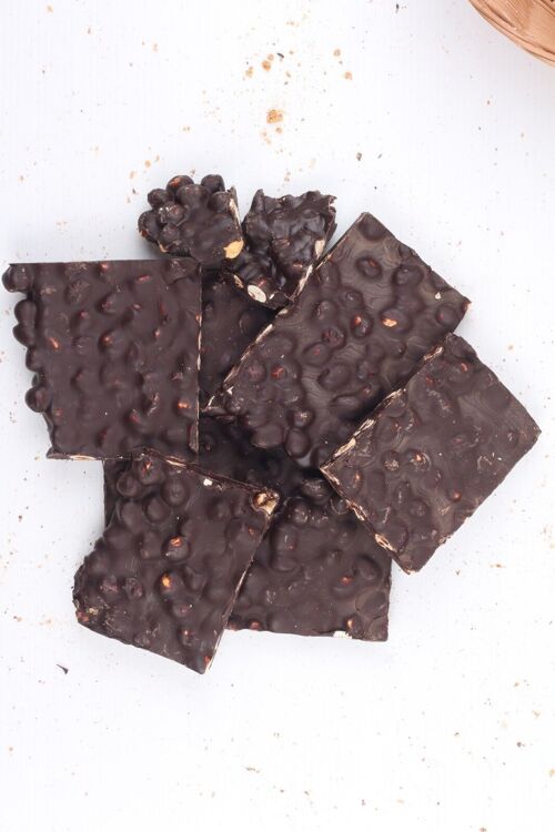 Chocolat noir 72% d'Indonésie aux noisettes entières