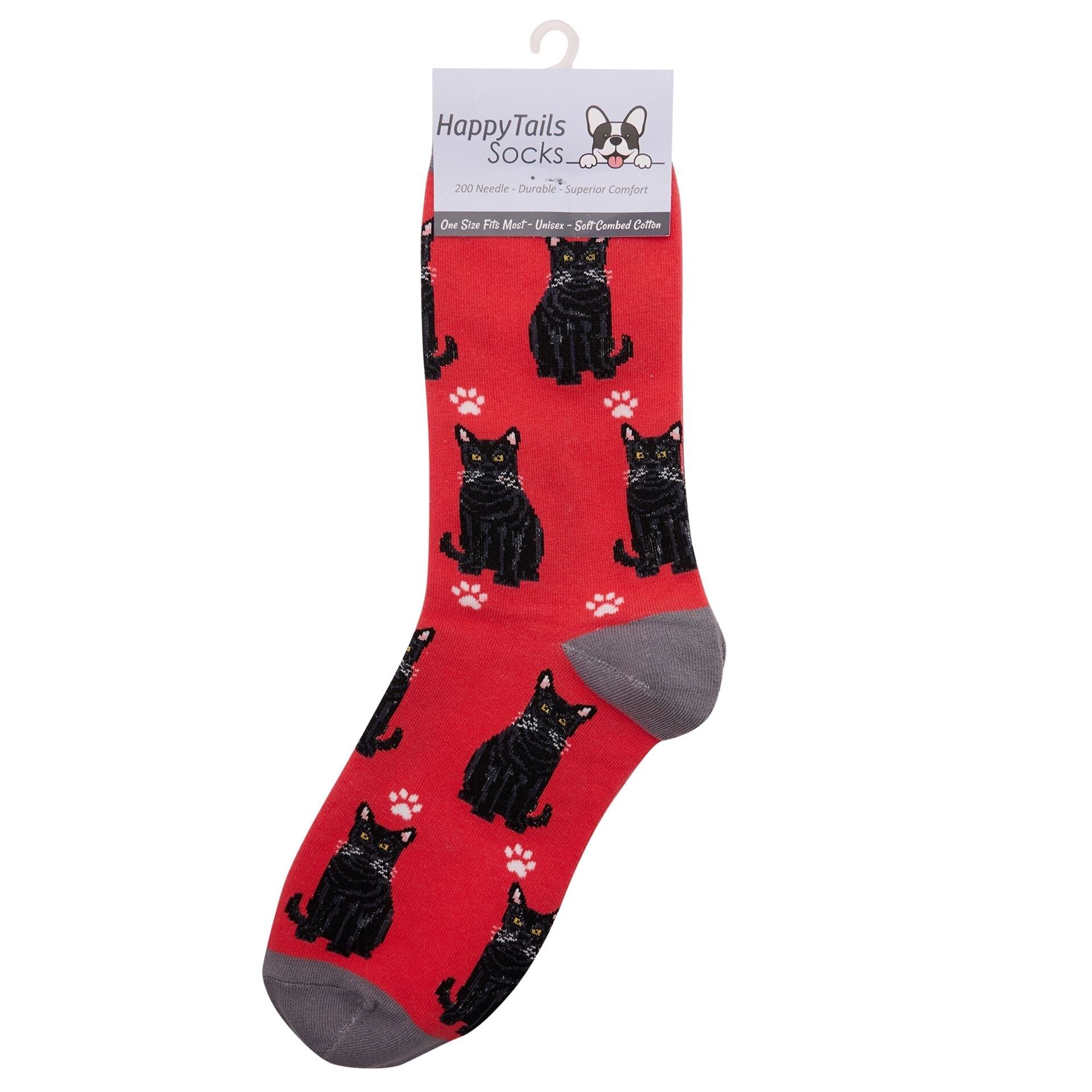 Chaussettes chat noir pour femme, jolies couleurs vives, coton peigné doux, taille unique