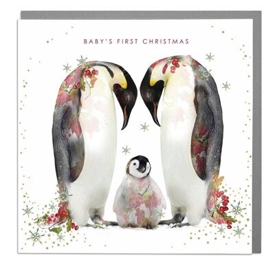 Penguins Baby's First Christmas Card