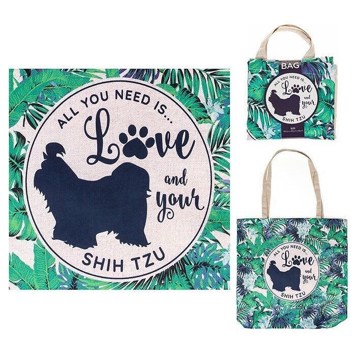 Borsa ecologica riutilizzabile "All you need is love and your Shih Tzu" per la vita