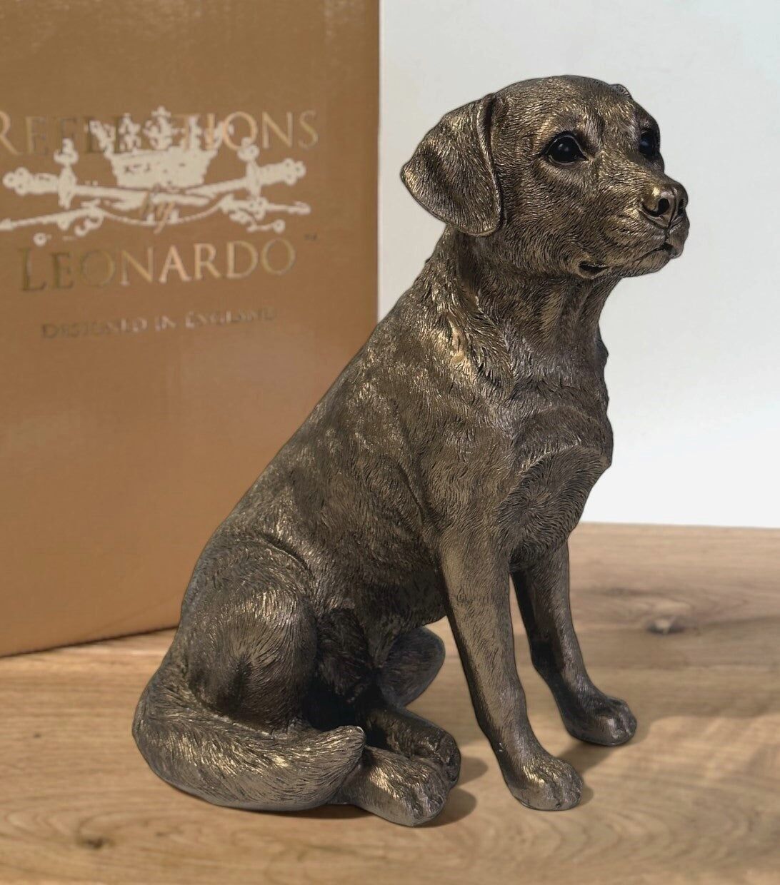 Figurina Labrador, gamma Leonardo Reflections Bronzed, altezza 16 cm, in confezione regalo