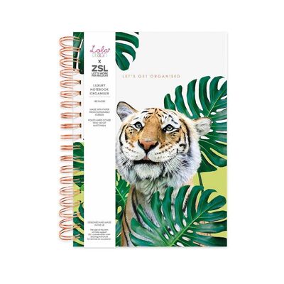 Tiger Wiro Bound Hardback Organiser - Lola Design x ZSL