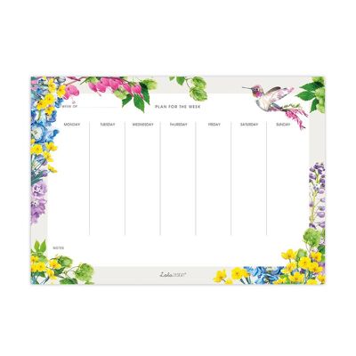 Weekly Planner featuring Botanical Hummingbird