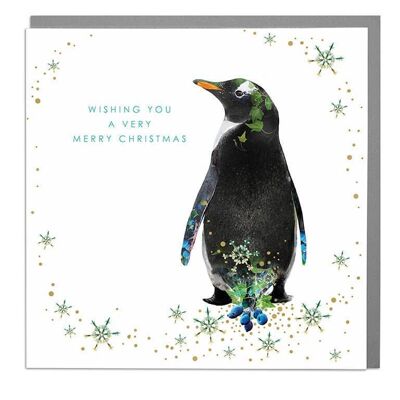 Single Penguin Merry Christmas Card