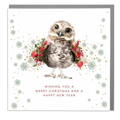 Tiny Owl Christmas Card