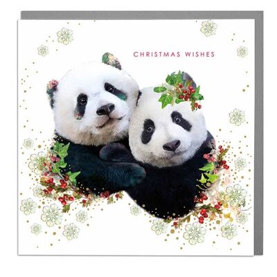Two Pandas Christmas Card