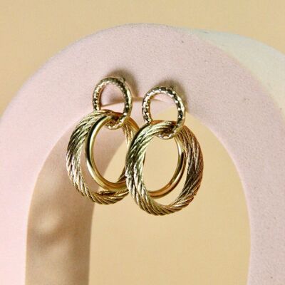 Puces d'oreilles Willow - style créoles boho chic en acier inoxydable
