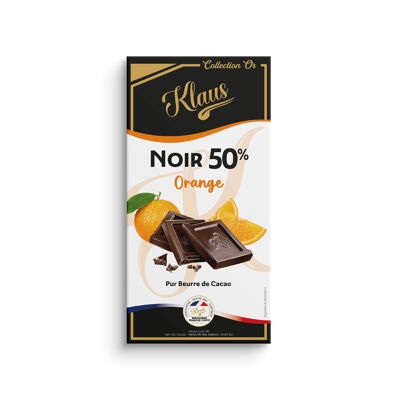TABLETTE CHOCOLAT NOIR 50% ORANGE KLAUS 100G