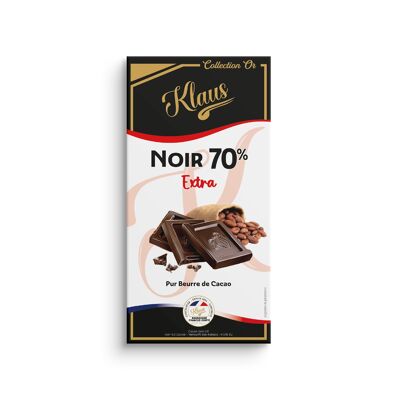 BARRA DE CHOCOLATE NEGRO 70% EXTRA KLAUS 100G
