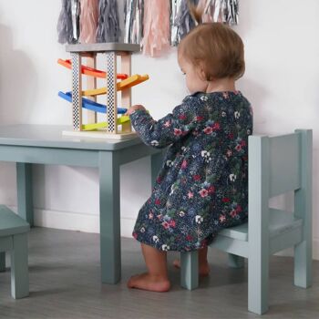 Chaise Montessori - Enfant 1-4 ans - Bois massif - Bleu-gris 4