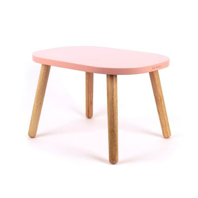 Table Ovaline - Enfant 1-4 ans - Bois massif - Rose