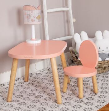 Table Ovaline - Enfant 1-4 ans - Bois massif - Rose 3