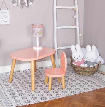 Table Ovaline - Enfant 1-4 ans - Bois massif - Rose 4