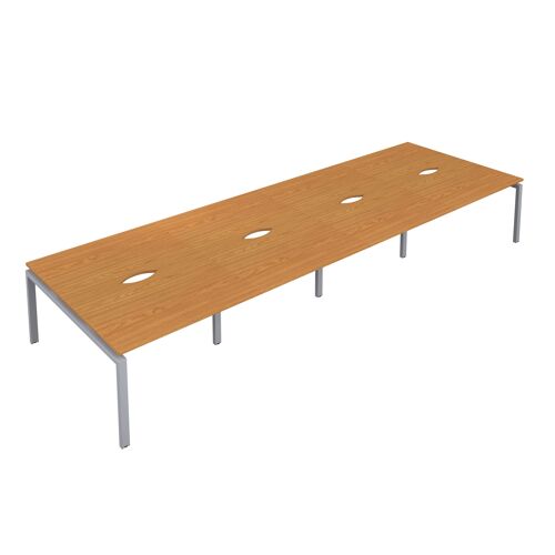 Telescopic Sliding 8 Person Nova Oak Bench With Cut Out