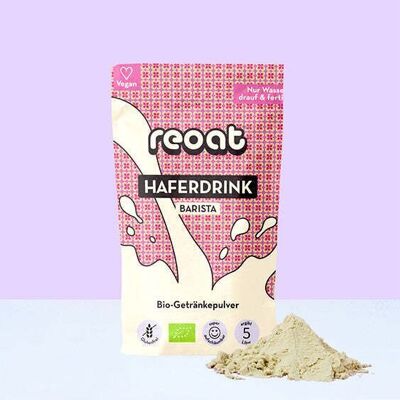 bevanda biologica in polvere per bevanda all'avena in qualità barista (500 g ≙ 5 L) (senza glutine) | Perfetta alternativa al latte per caffè, cereali, ecc.
