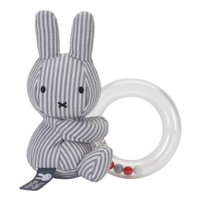 Miffy Rattle - Ring - Striped Gray Sailor