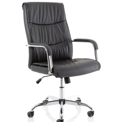 Carter High Back Black Leather Executive Office Chair with Arms