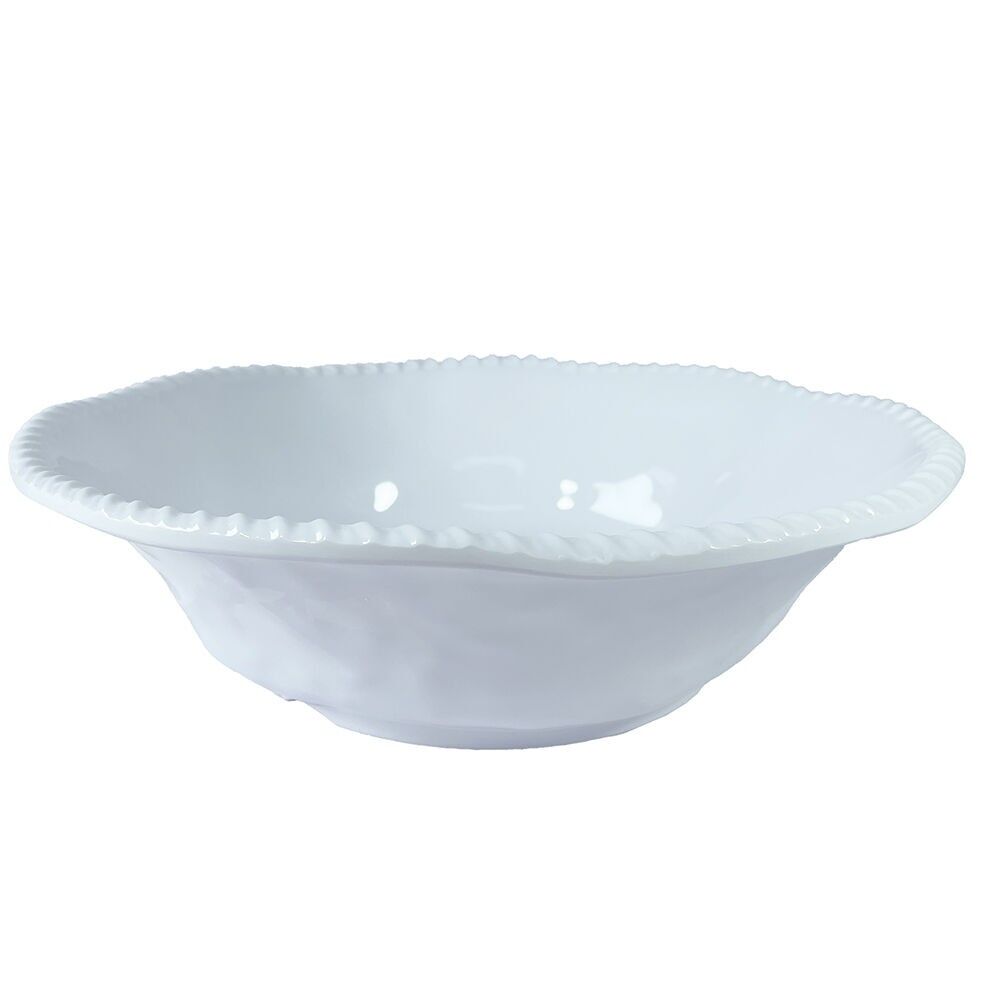 White melamine salad bowl with rope edge 30.5 x 30.5x9cm