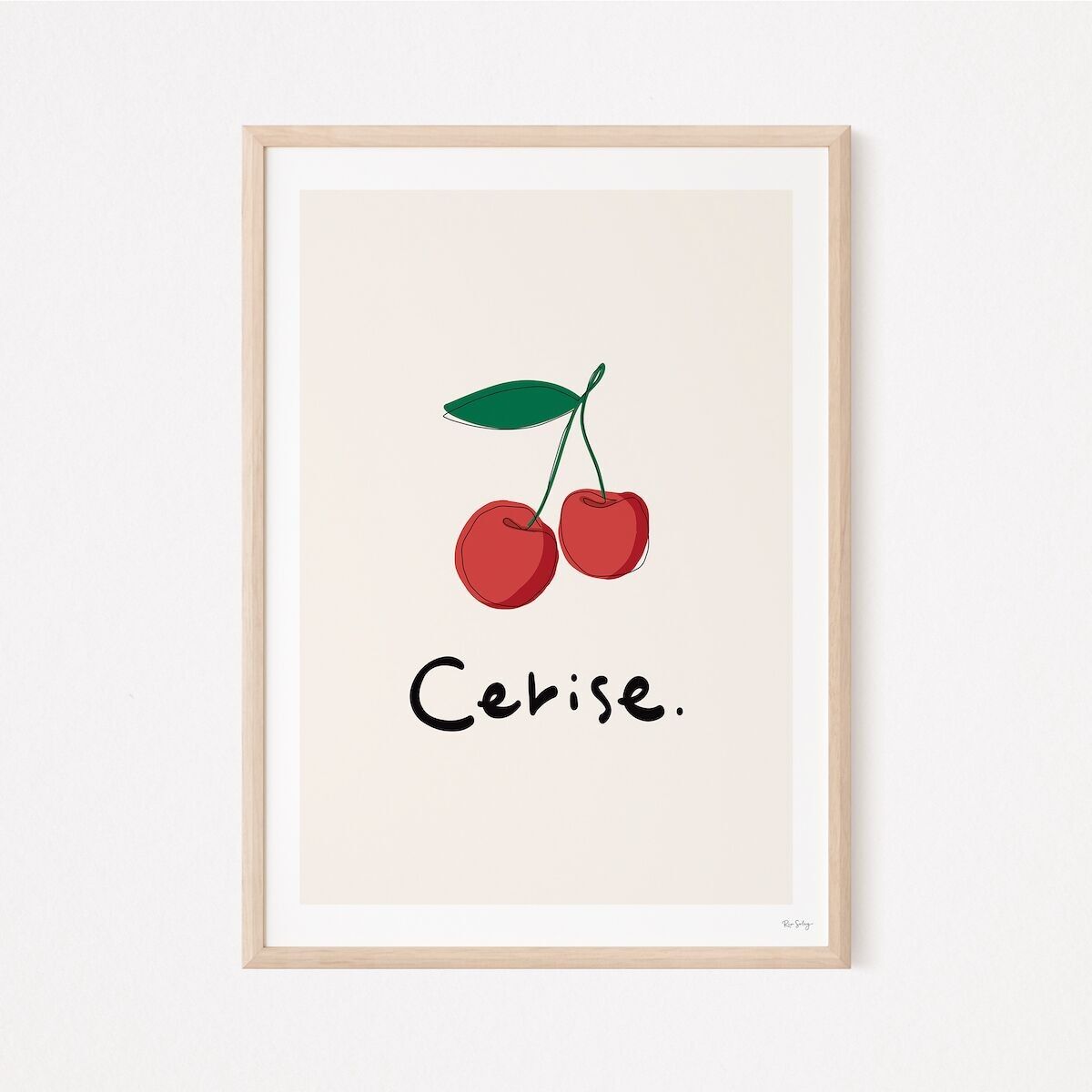 Colorful Fruit Illustration Poster - Art Print - Cherry Fruit Poster