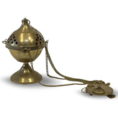 Portaincenso da appendere in ottone (20 cm)