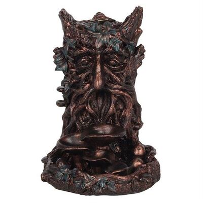 Brûleur d'encens à refoulement effet bronze arbre homme
