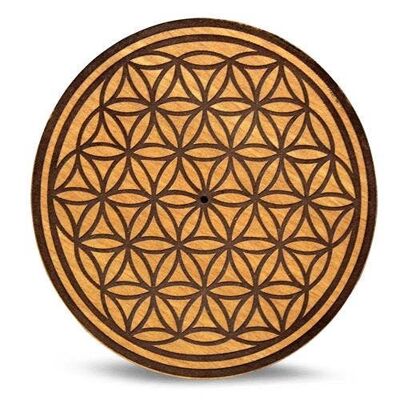 Lcw Porta Incienso Flor de la Vida Marrón Oscuro 10 Cm Set de 2