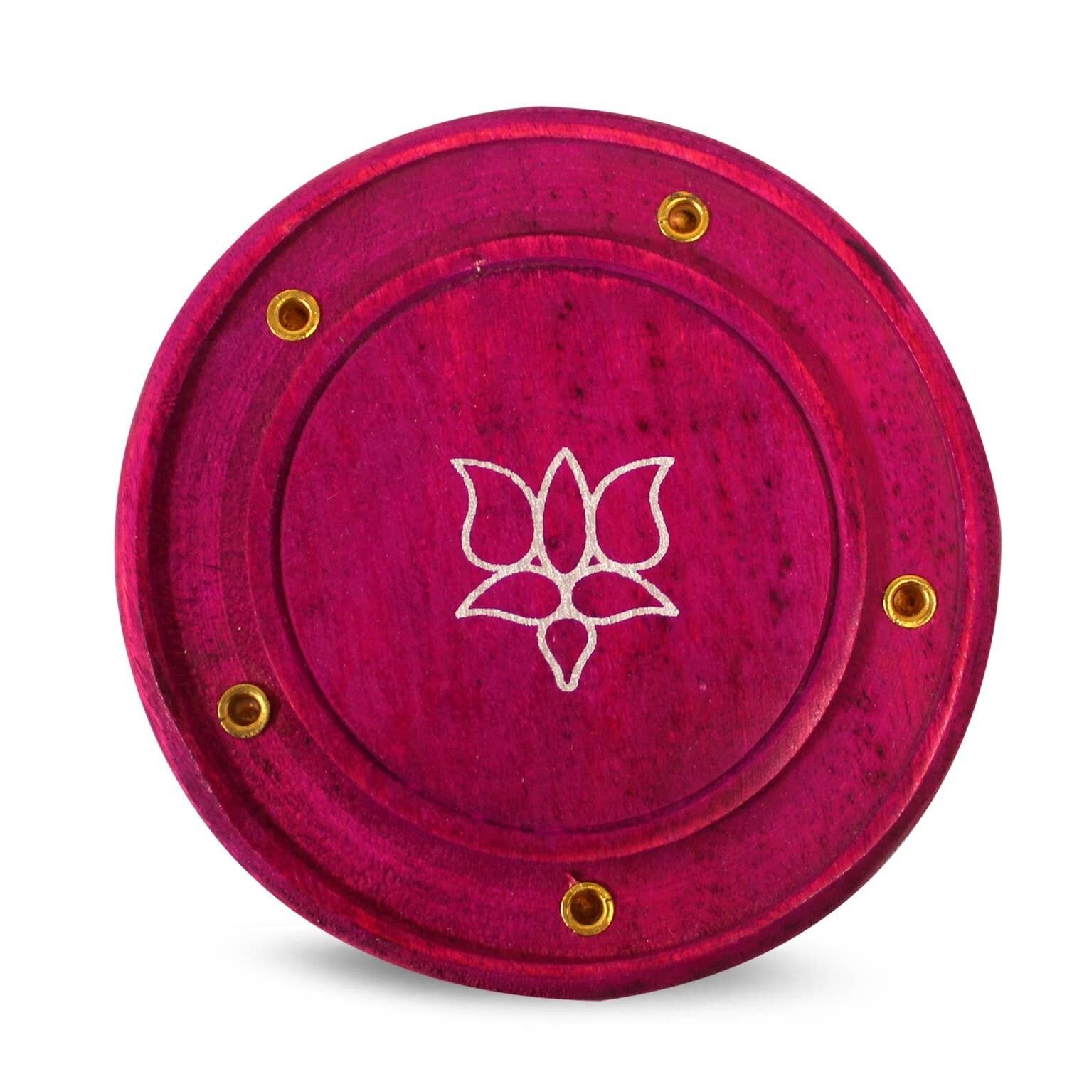 Bruciaincenso in legno di mango rosa con loto