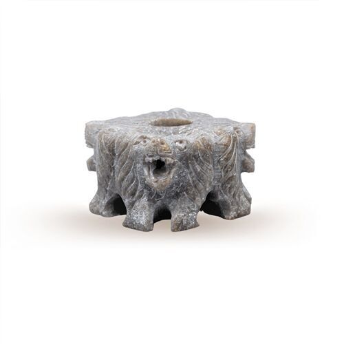 Bruciatore di incenso in pietra ollare Leone per 6 un.