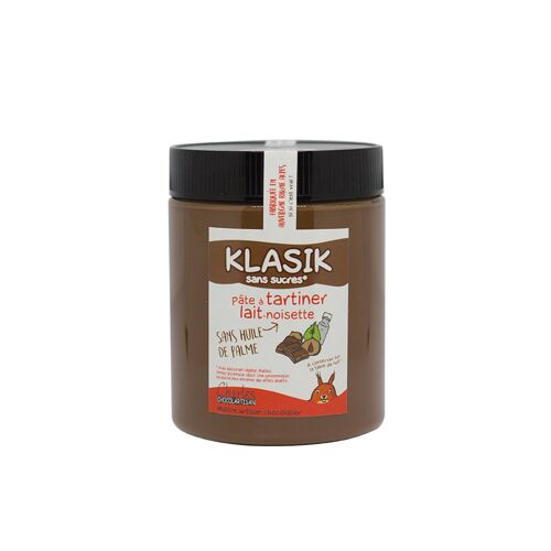 KLASIK SANS SUCRE 570g - Pâte à tartiner lait-noisettes (au maltitol)