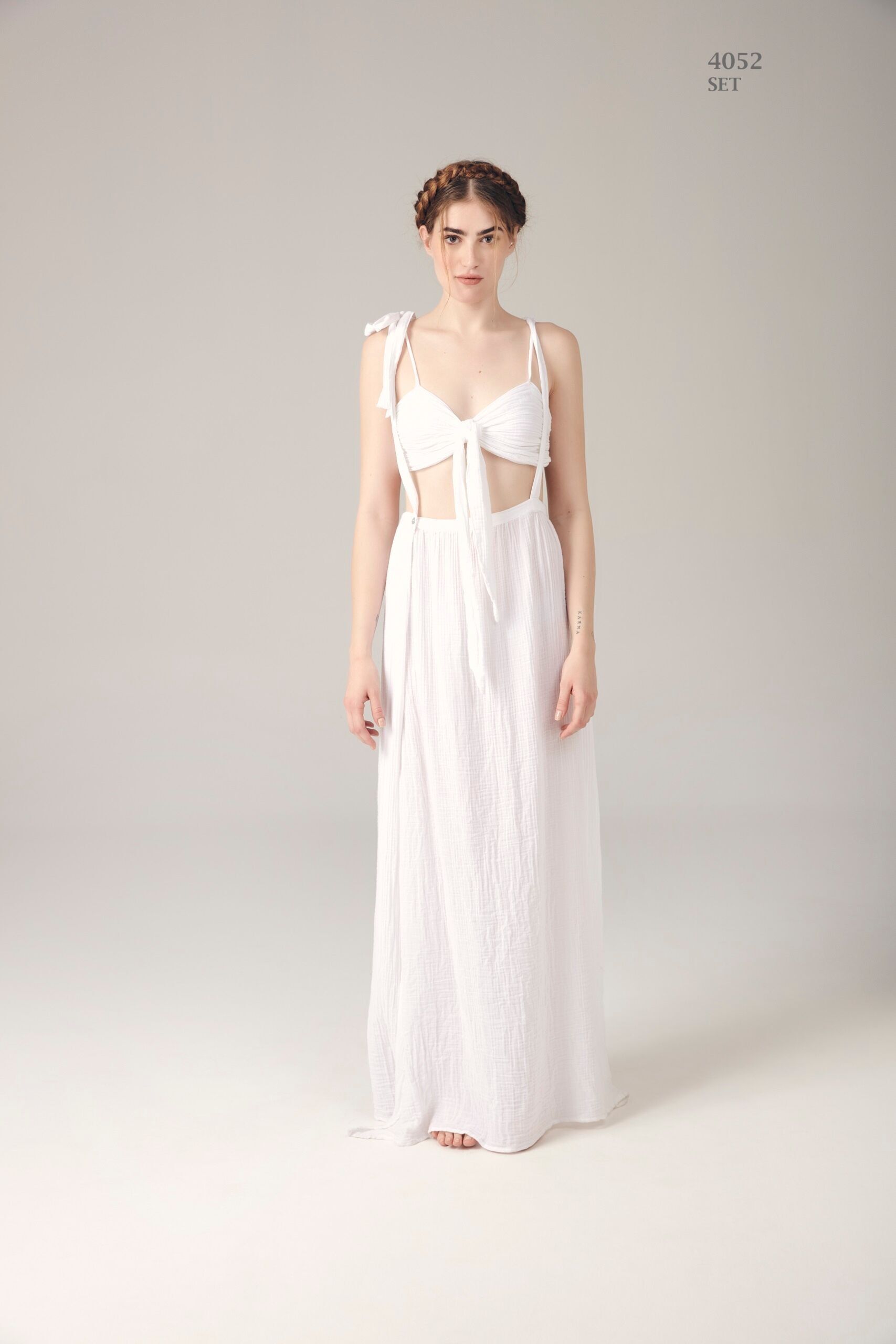 Ensemble : Haut Noué et Jupe Longue Fluide