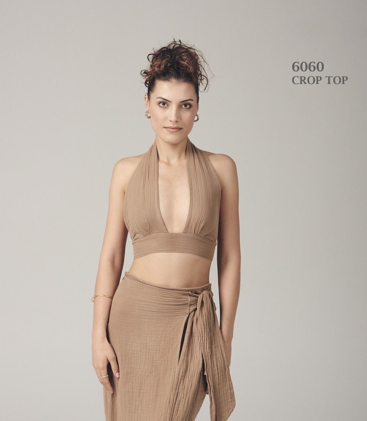 Backless Crop Top with Plunging Neckline