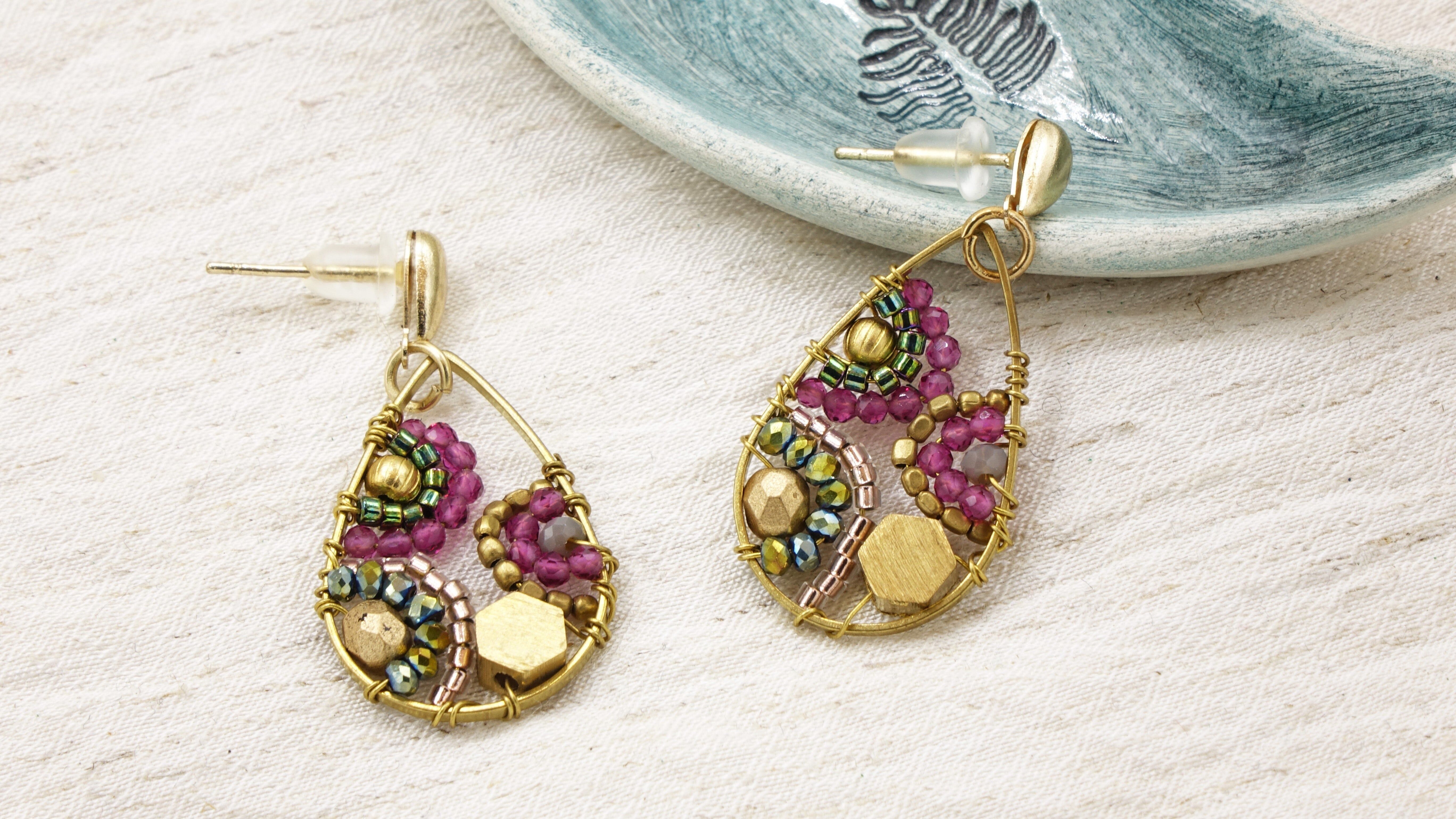 Orecchini Boho realizzati a mano - Bordeaux