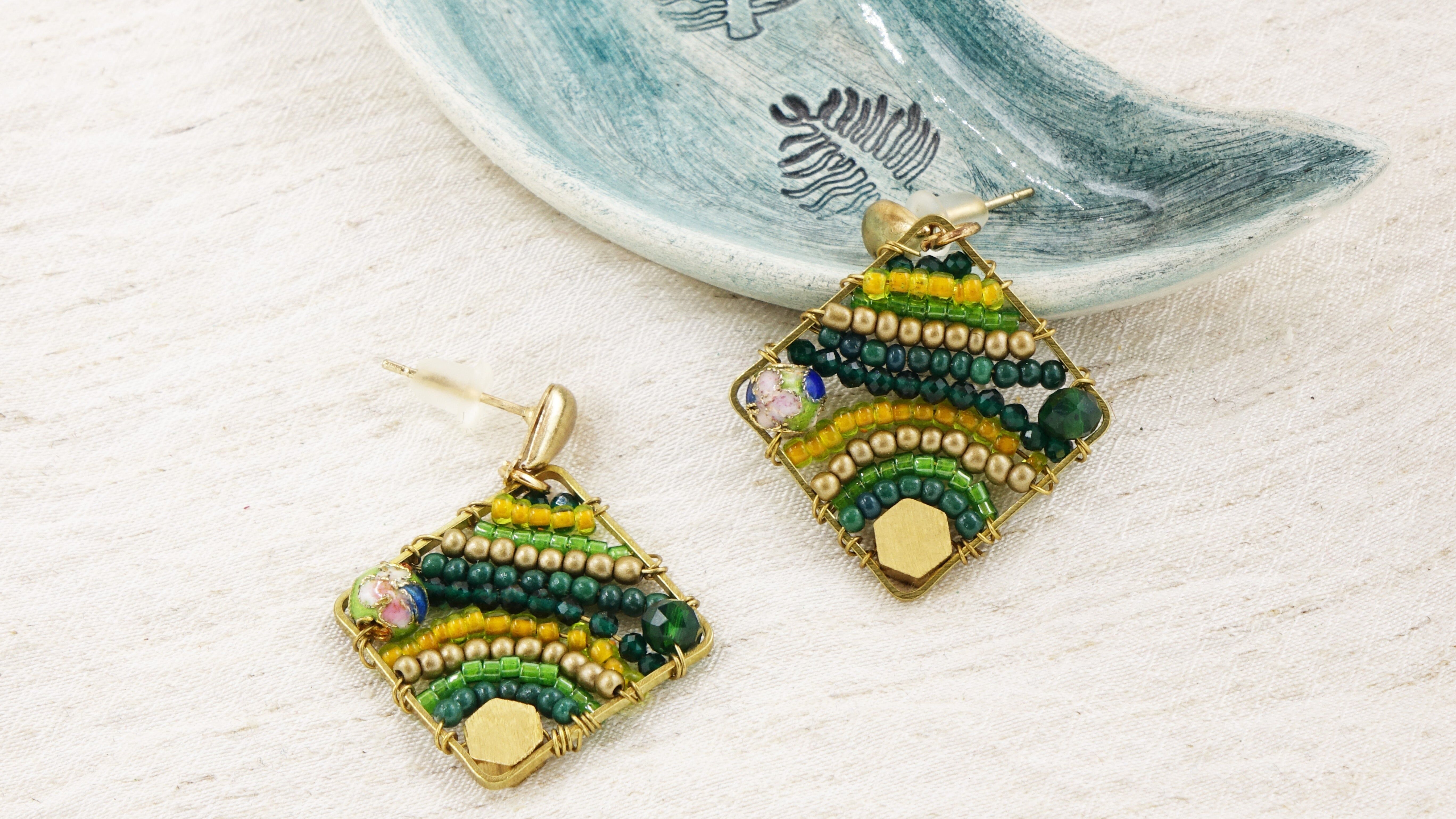 Orecchini Boho realizzati a mano - Foresta