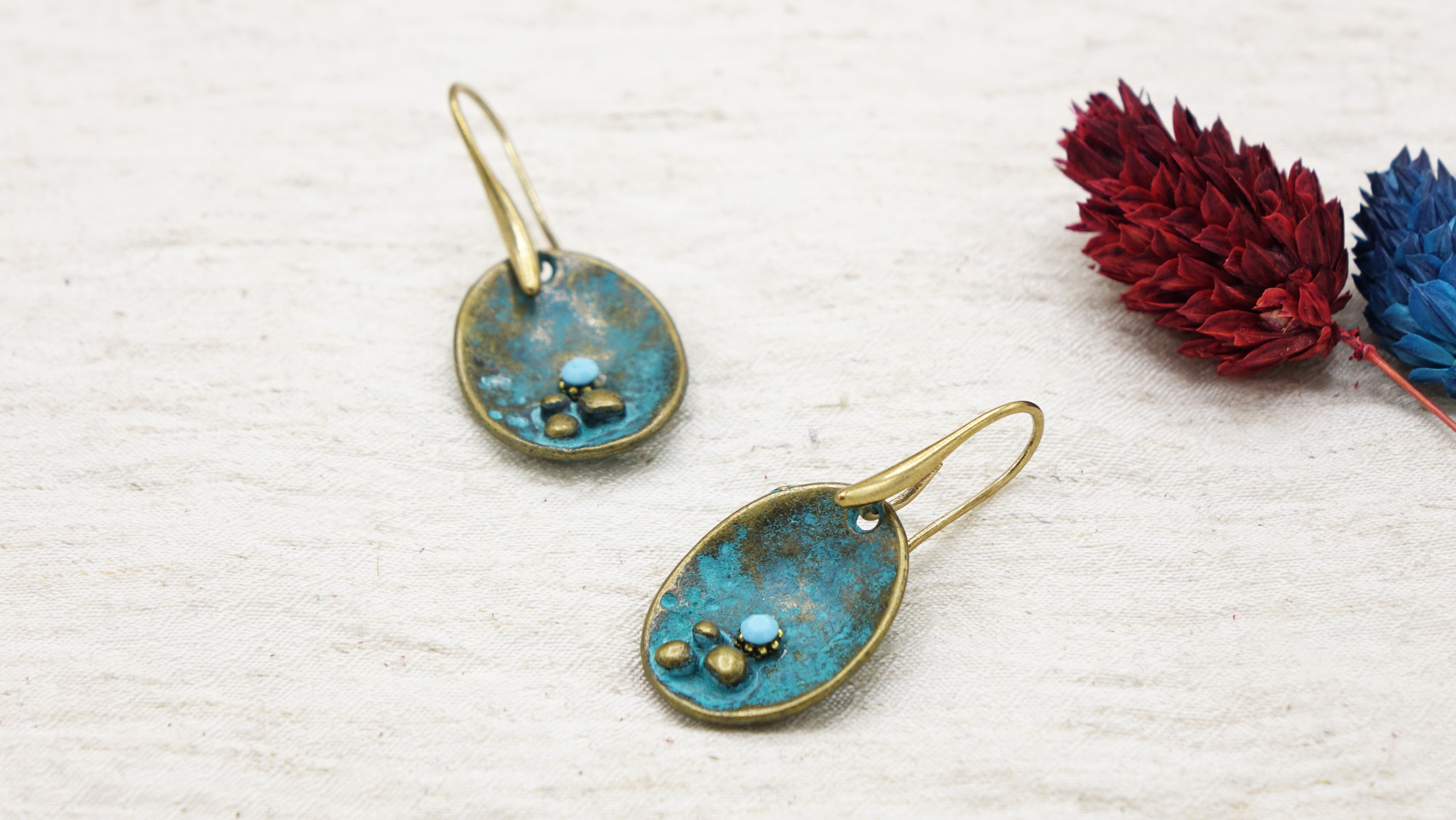 Boho Ohrhänger in Türkis