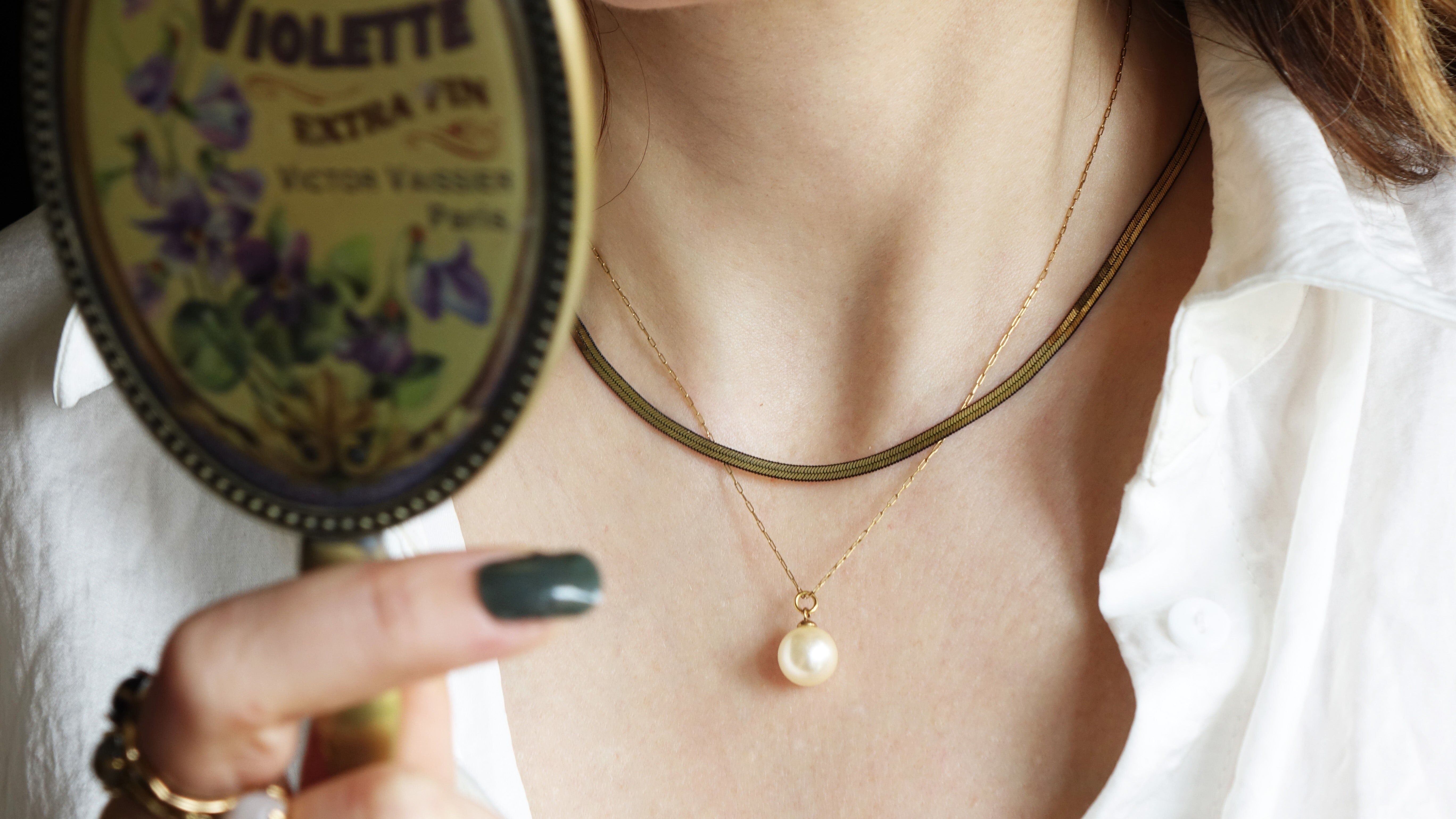 Pearl Layered Chain Necklace