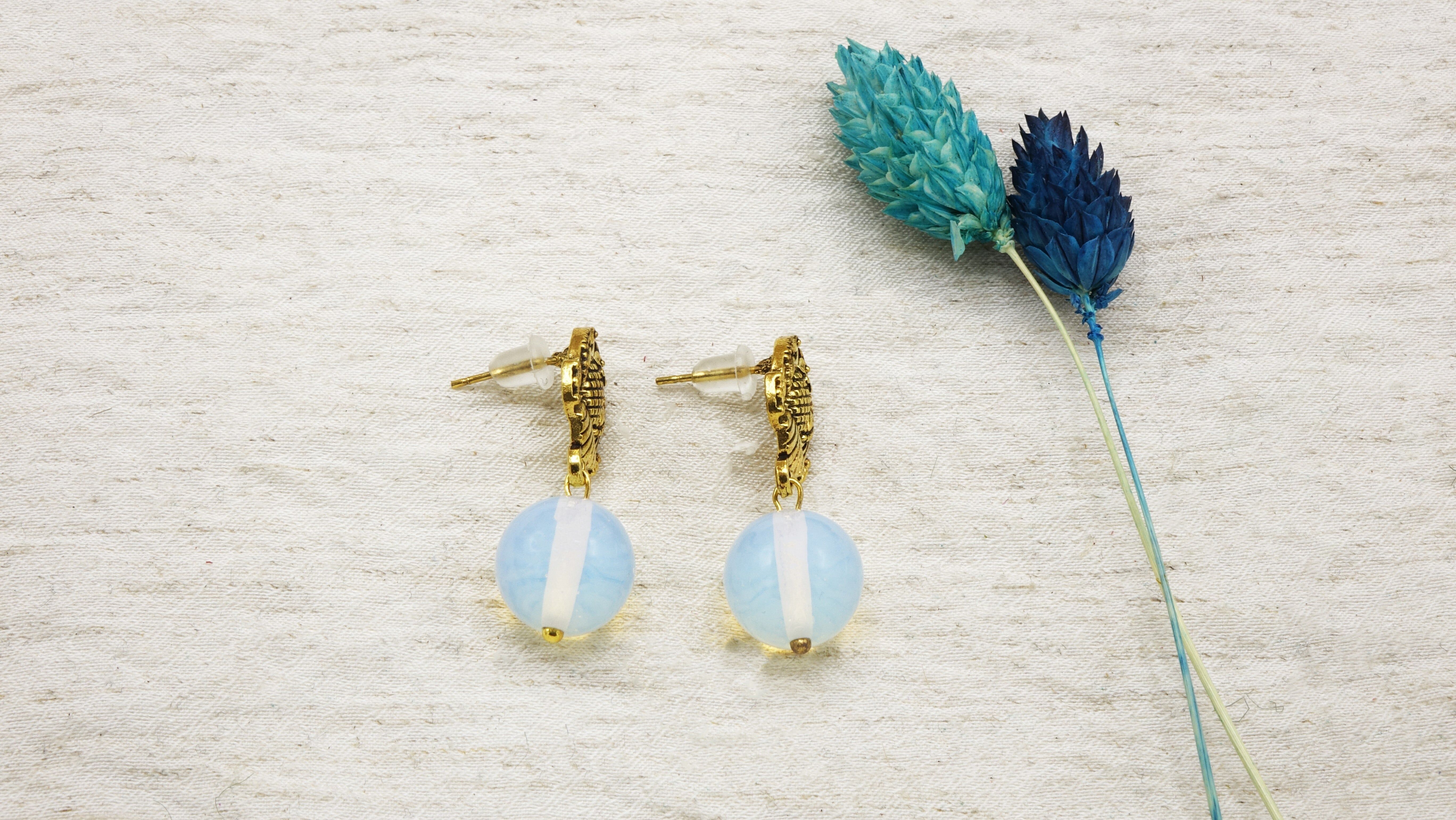 Moonstone Crystal Stone Earrings