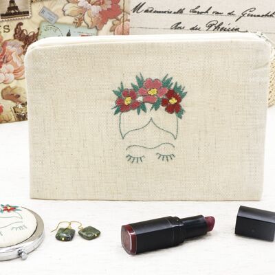 Pochette Frida Kahlo ricamata a mano