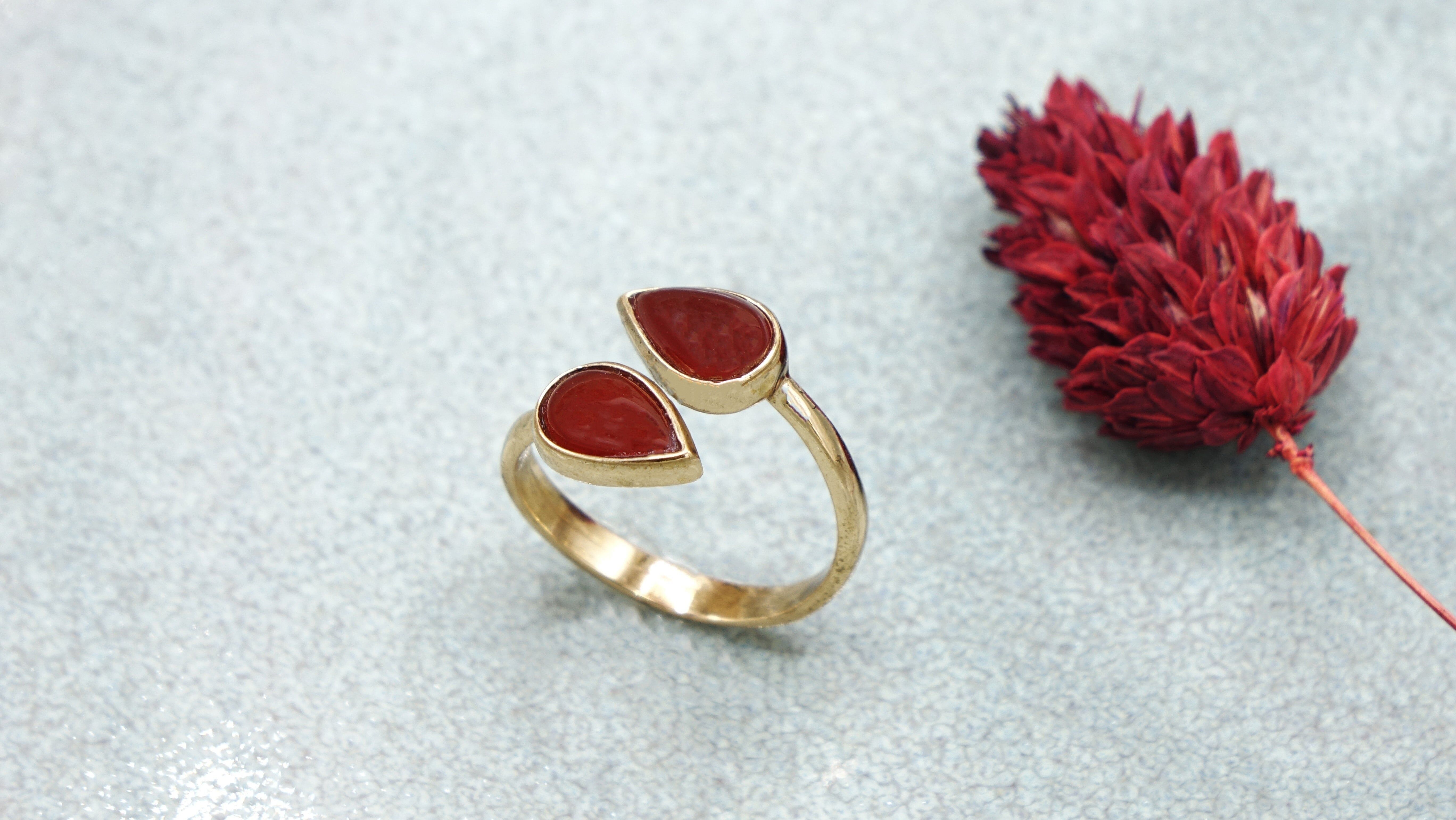 Achat-Kristallstein-Ring