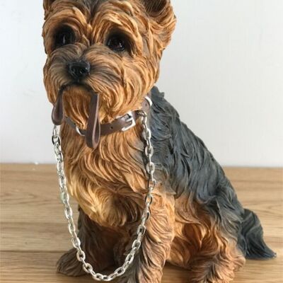 Yorkshire Terrier Yorkie Leonardo grande ornamento Walkies figurine regalo in scatola