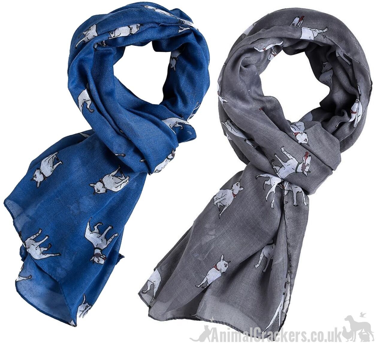 Écharpe bleue ou grise pour chien Bull Terrier anglais, cadeau pour amoureux des chiens