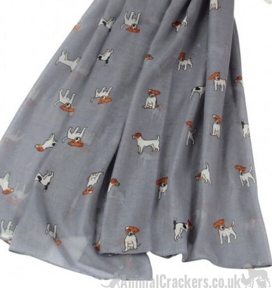 Écharpe Sarong légère en coton mélangé pour femme avec imprimé Jack Russell dans un choix de couleurs