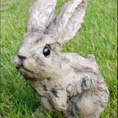 Wood effect rabbit bunny lover gift garden ornament decoration sculpture figure